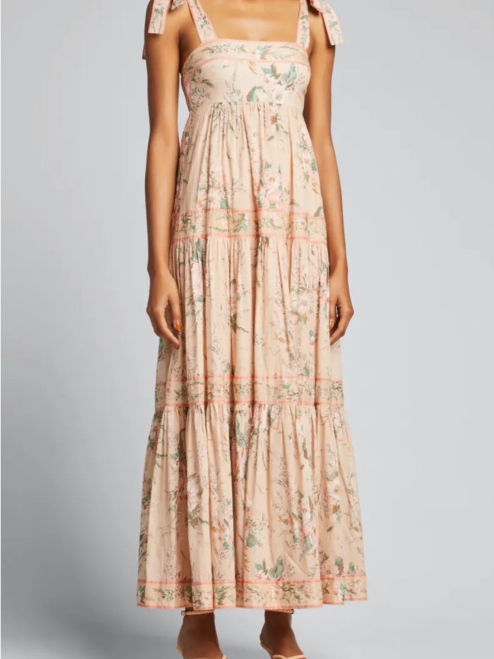 Zimmermann Moonshine Tie Shoulder Dress Floral Maxi Dress - size AU 2, US 8